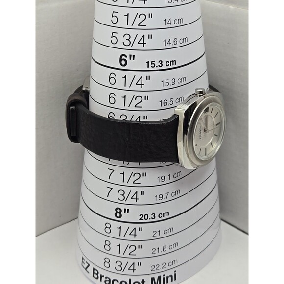 Fossil F2 Womens Cushion Silver Tone Date Watch Black Leather Strap New Battery - Picture 7 of 12